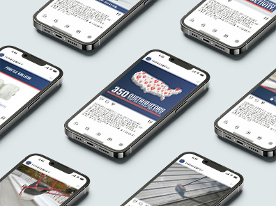Multiple iPhones with Rooftop Equipment Instagram posts displayed.