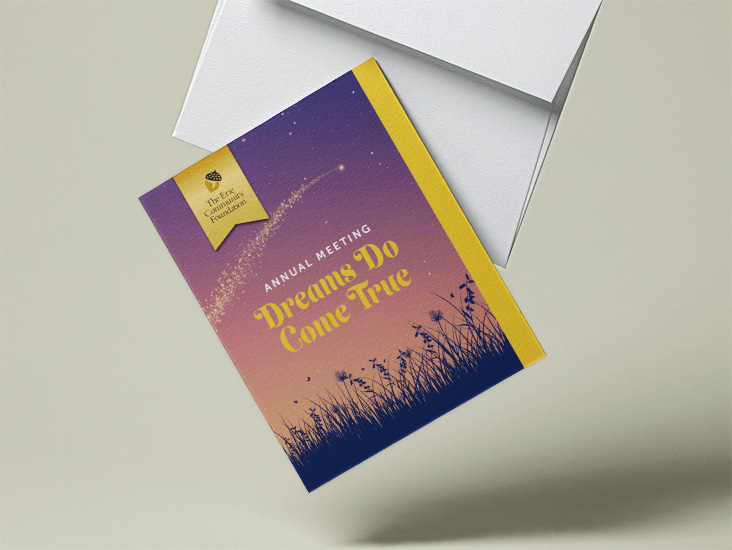 The Erie Community Foundation Annual Meeting 2018 invitation exterior with envelope